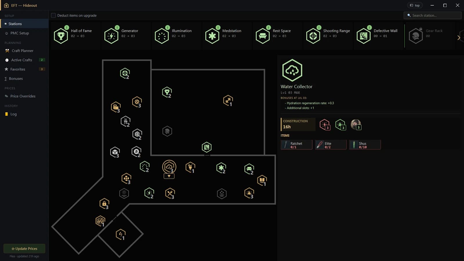 Stations floor plan & bonuses