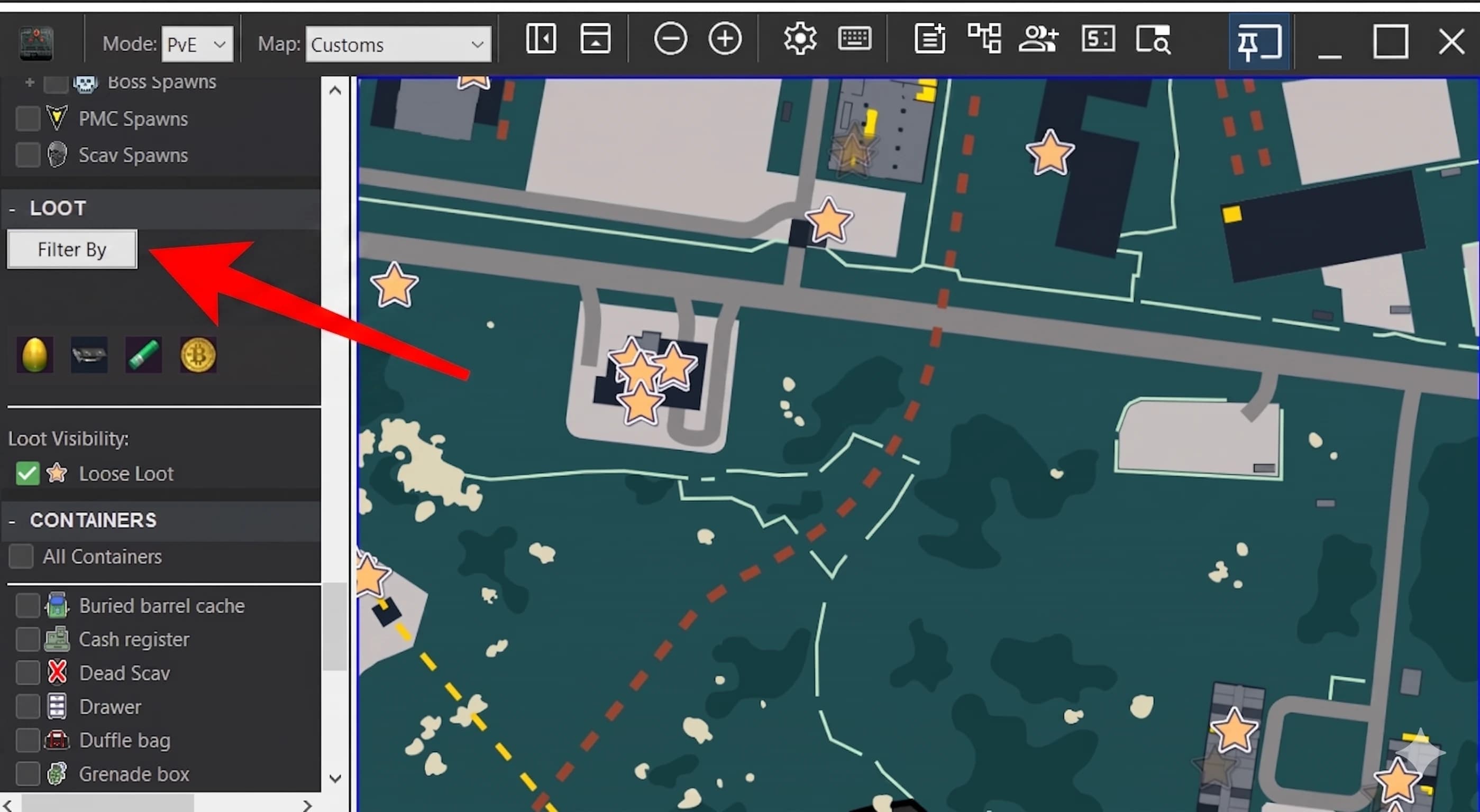 Ground loot filter