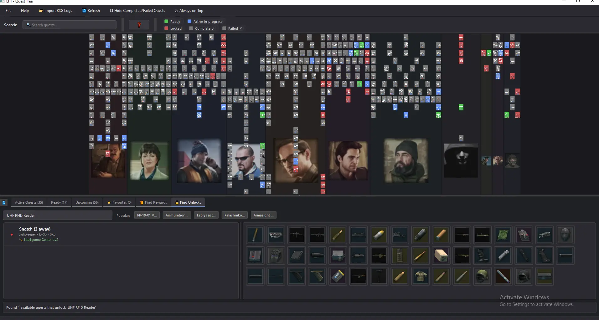TarkovQuestie auto-synced quest tree visualisation
